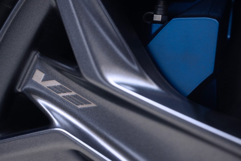 Close-up of the 2026 OPTIQ-V Brembo Performance Front Brakes | Wallace Cadillac, LLC in Stuart FL